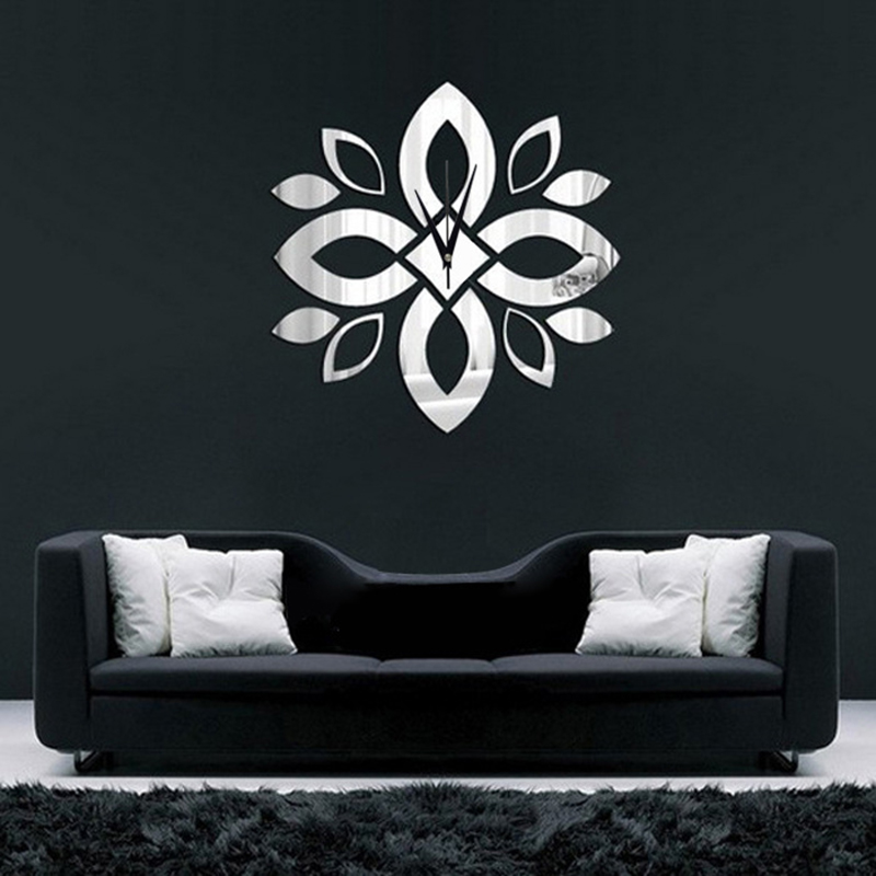 

2020 New DIY 3D Flower Mandala Wall Clock Home Modern Decoration Crystal Mirror Living Room DIY Wall Sticker Clock