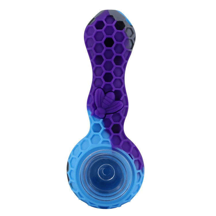 

BEE Silicone Pipe Smoking Pipes With Oil Herb Hidden Bowl Tobacco Pyrex Colorful Bong Spoon MOQ 1 Pieces