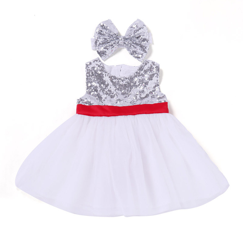 

Summer Girls Dresses New Fashion Girl Dress Elegant Sequin T-Shirt Princess Lace Dresses Children For Girls, 90