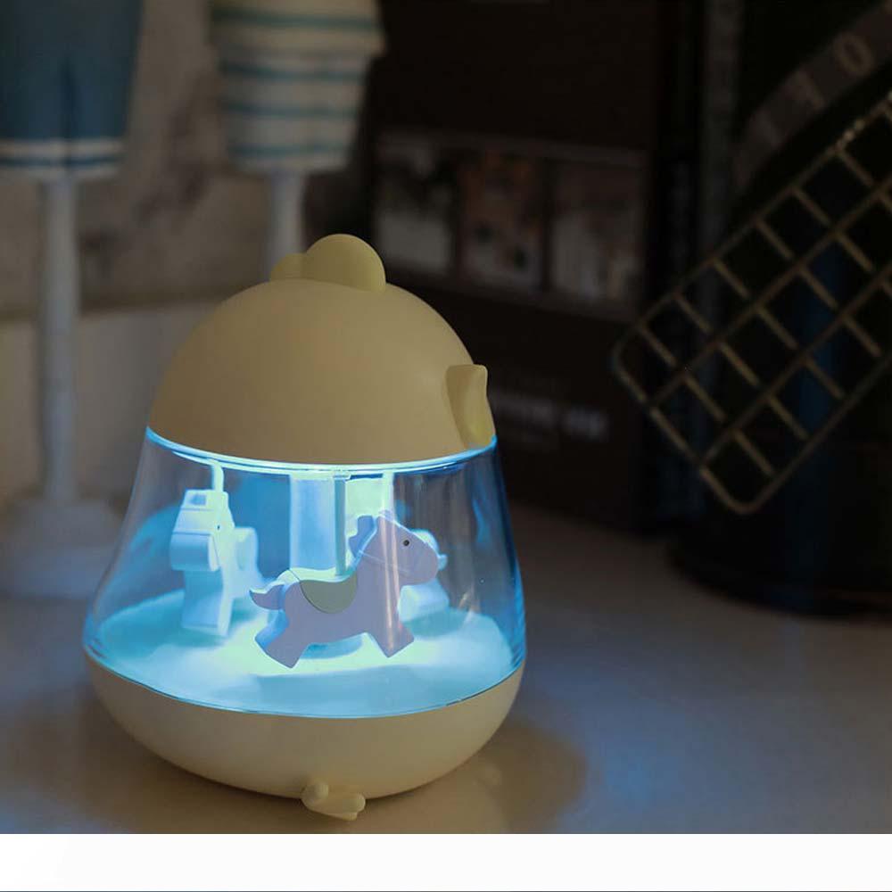 

BRELONG Music Box Rotating Music Humidifier Night Light Desktop Decoration Lamp Children's Toy Lighting White Pink Blue