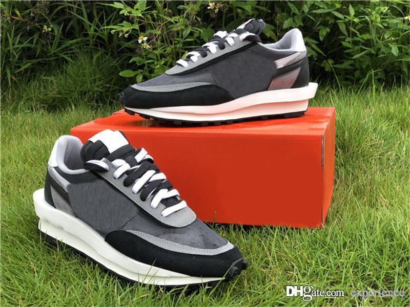 

2019 Newest Authentic LDWaffle Black Anthracite Gunsmoke Pine Green Purple Wolf Grey White LD Waffle BV0073-001 Men Running Shoes