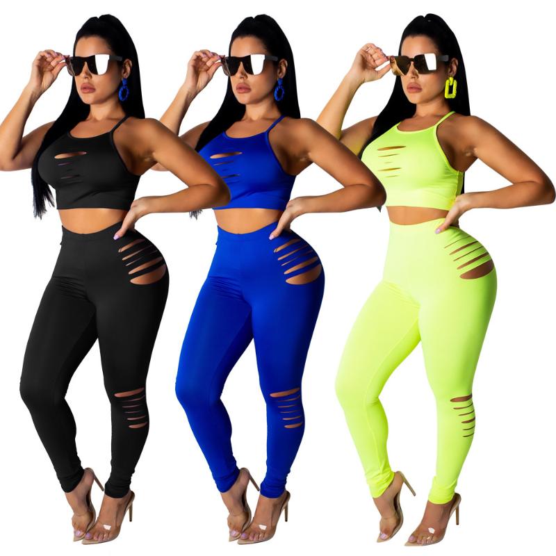 

Spring Summer Women Two Piece Set Top and Pants Plus Size Outfits Tracksuit Sweatsuit Solid Color Hollow Out Active Sets, Blue