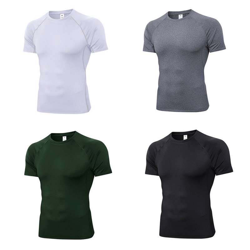 

Mens Running T-shirt Breathable Sport Shirts Short Sleeve Compression Gym Tights Running T Shirt Quick Dry Sportswear h