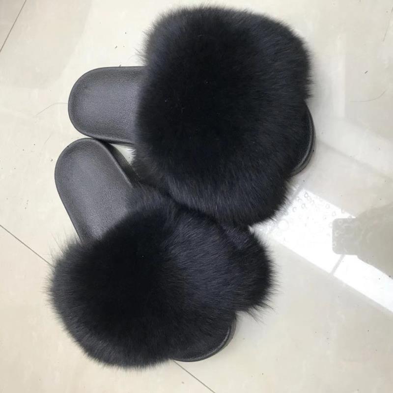 

Factory wholesale fuzzy fur slides many colorful real fur slippers for, 11