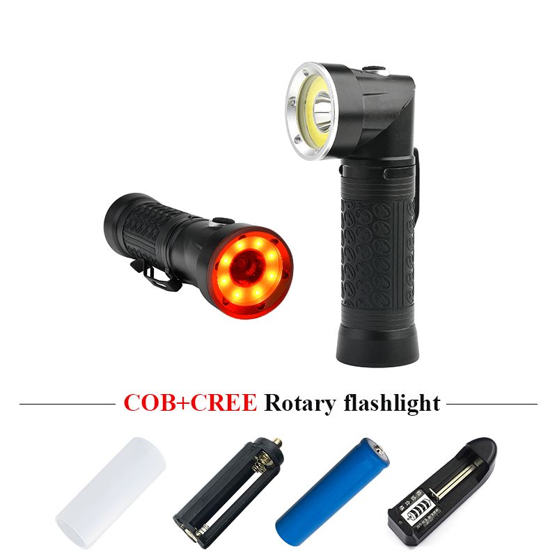 

Powerful LED 90 Degree Folding Multifunction magnet cree xml t6 COB work torch light 18650 waterproof lamp