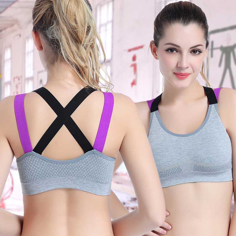 

Sport Top Bra Push Up Brassiere Sports Tops Bra Fitness For Women Cross Back Push Up For Women Sport Gym Running Yoga, Green