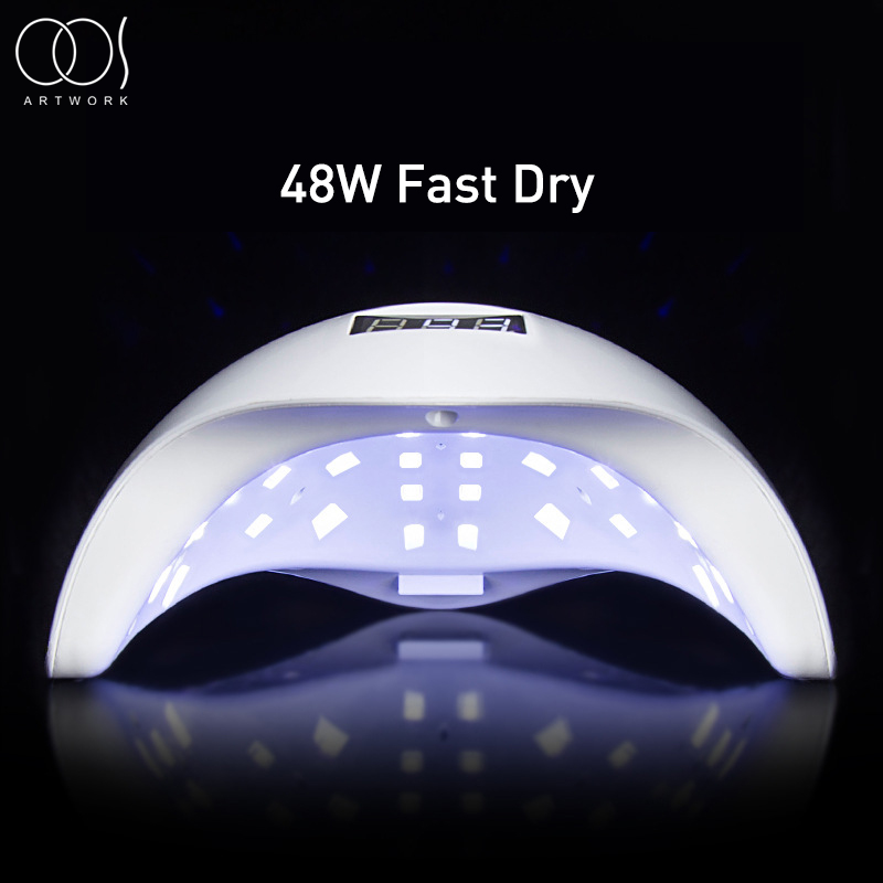

SUN5 48W UV LED Nail Dryer Lamp Gel Polish Curing Lamp With Bottom Timer LCD Display Quick Drying For Nails Manicure Tools, Nail dryer white