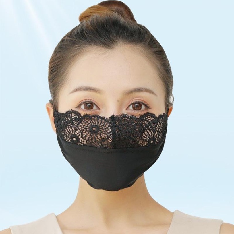 Sexy Lace Mask Fashion Designer Masks Women Breathable Thin Summer Mask Outdoor Dustproof Cycling Washable Reusable Earloop FY0062-image-558529894