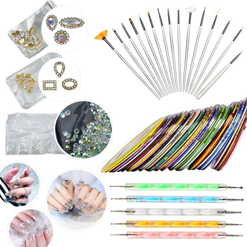

Nail Art Dotting Pen Rhinestone Crystal Nail Decoration Decor Kit Manicure Tool Set KG66