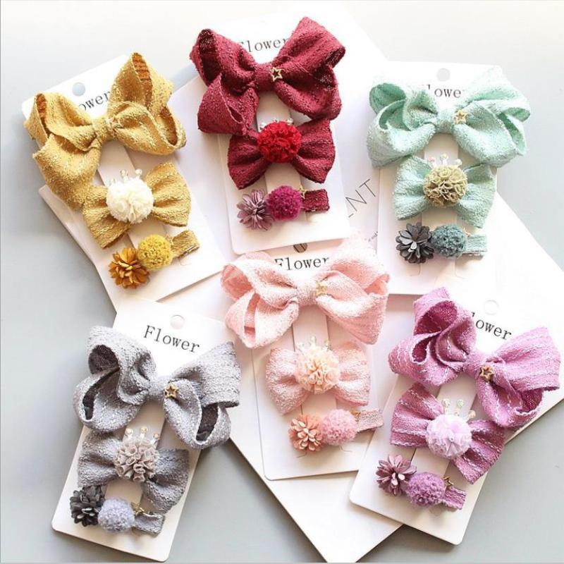 

Korea Parent-child Solid Color Bow Hair Accessories for Girls Lovely Hair Clip Flower Crown Hairpins Barrettes Super Hairgrips