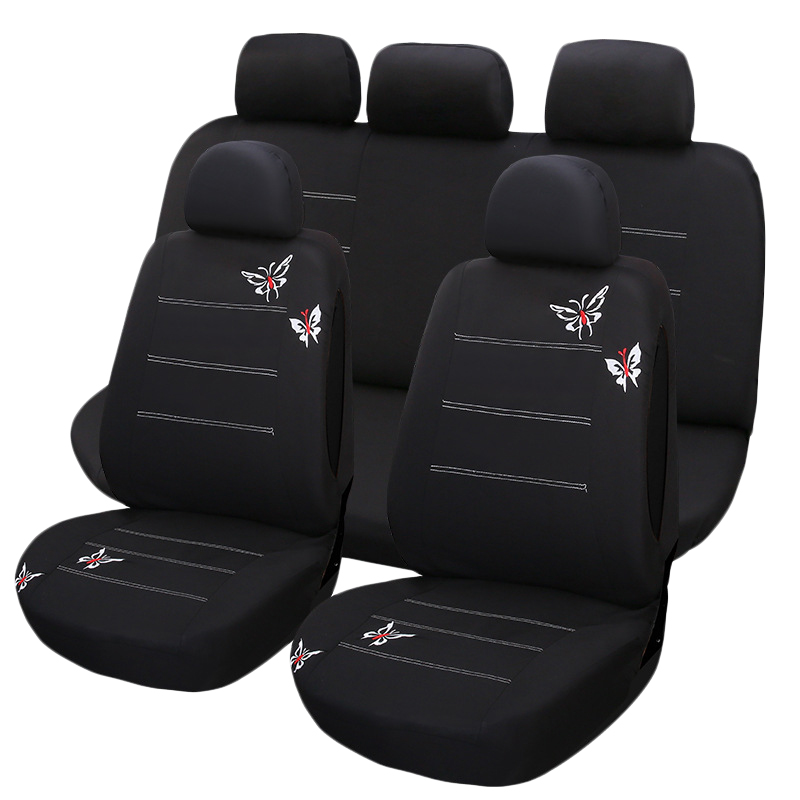 

9Pcs New Butterfly Embroidery Car Seat Cover Universal Fit Most Vehicles Seats Interior Accessories