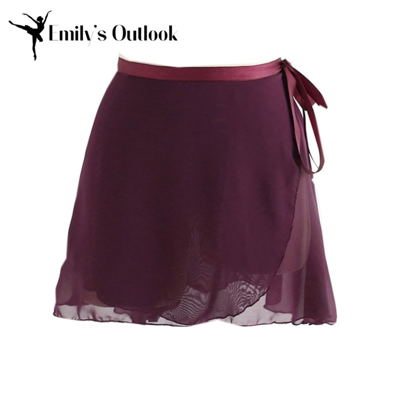 

Girls Women Sheer Ballet Skirt Wrap Chiffon Over Scarf for Dancing Professional Short Tutu With Waist Tie White Black