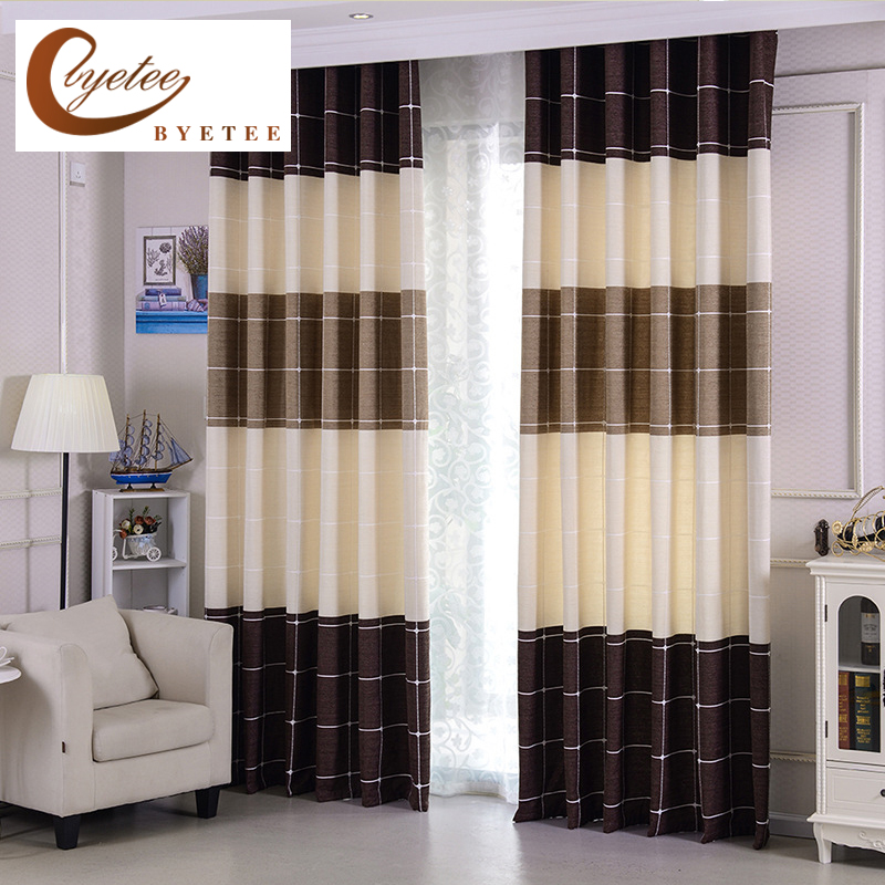 

byetee} Window Blackout Curtain Bedroom Modern Bedroom Striped Drapes Kitchen Cortina Curtains Doors Fabrics For Living Room, Thick curtain