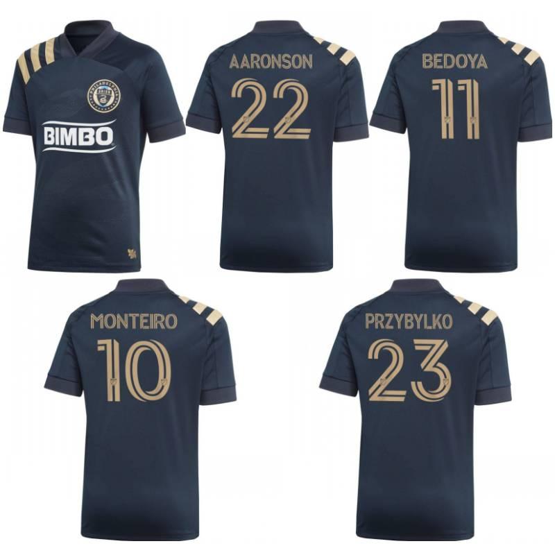 

2020 Philadelphia Union Soccer Jerseys MLS #10 MONTEIRO BEDOYA Uniform 2020/21 #22 AARONSON PRZYBYLKO Football Shirts, Black;yellow