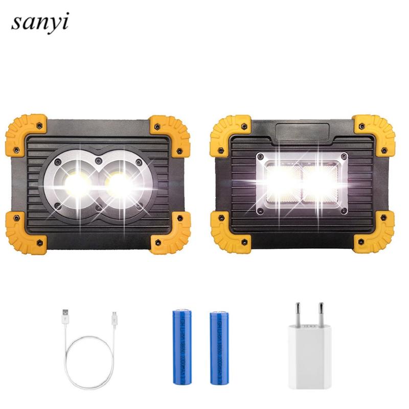 

Super Bright LED Portable Spotlight 3000lm LED Work Light Rechargeable for Outdoor Camping Light Phone Charging Lamp by 18650