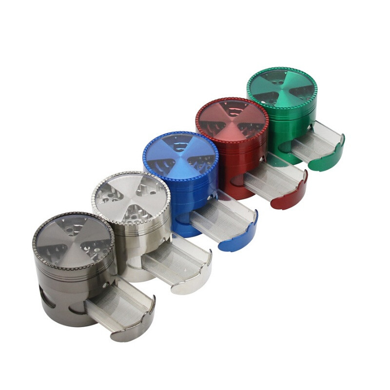 

Etal herb grinder with top visible window portable zinc alloy herb grinder tobacco grinder