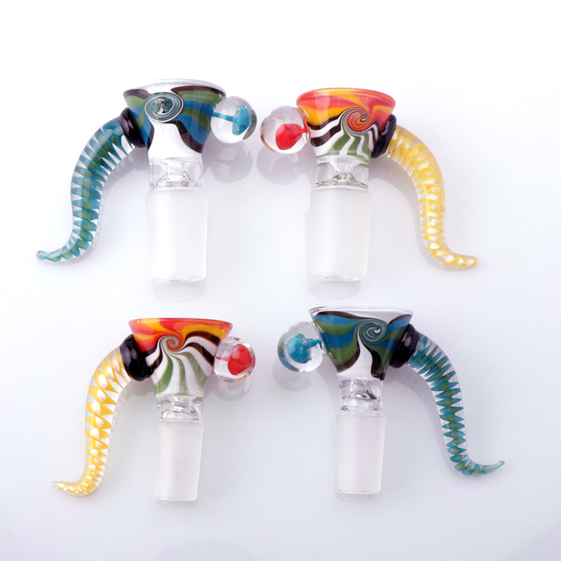 

New High Quality US Color Wig Wag 14mm Male Glass Bowls For Tobacco Bong Bowl Piece Water Bongs Dab Oil Rigs Smoking Pipes