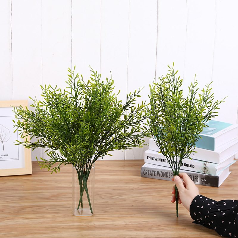 

Artificial Fern Grass Green Plant Simulation Persian Leaves Flower Wall Hanging Plants Wedding Party Decor Supplies