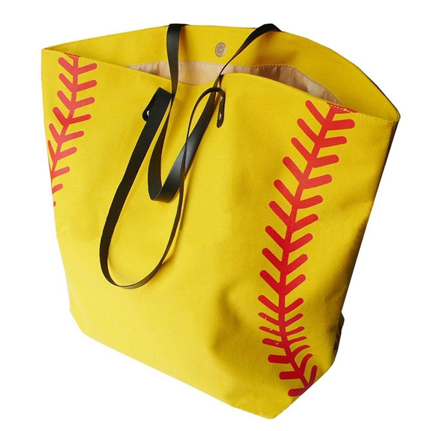 

Canvas Bag Baseball Handbag Tote Sports Bags Fashion Softball Bag Football Soccer Basketball Cotton Canvas Tote Bag LJJA