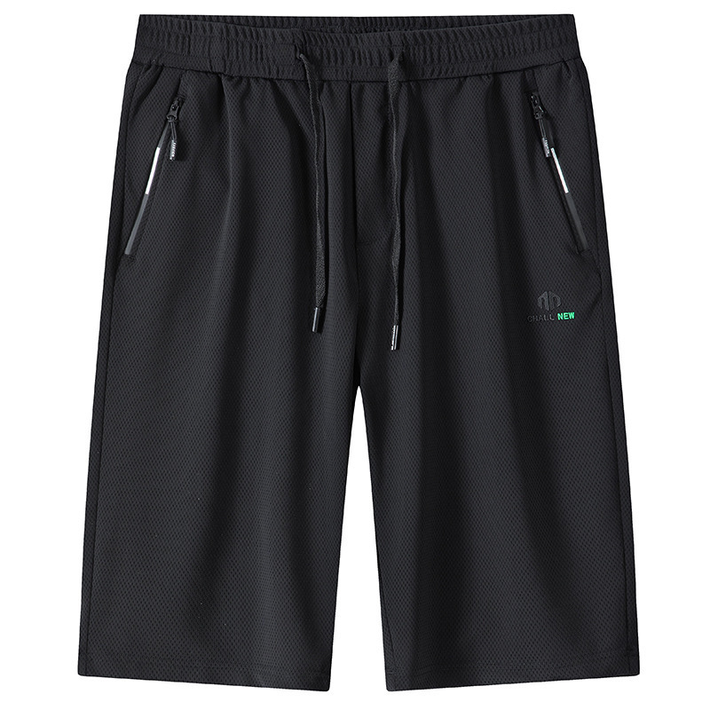 

High Waist Men's Casual Shorts Plus-size 5xl 6xl 7xl Summer Running Shorts Loose Thin Drawstring Male Half-length Pants DS501009, Black