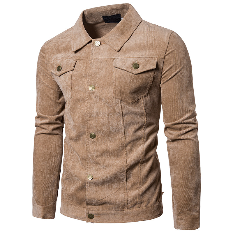 

Casual fashion rough corduroy men's jacket jacket, Blue