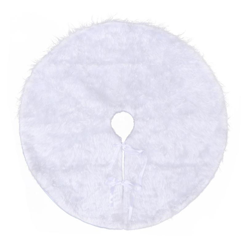 

1PC 78CM Creative White Plush Christmas Tree Skirts Fur Carpet Xmas Decoration New Year Home Decor Event Party Tree Skirts