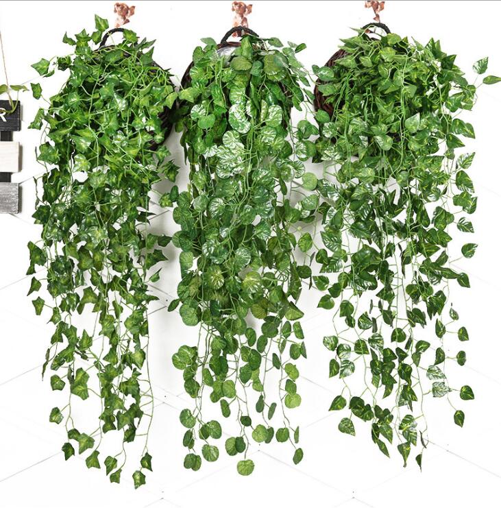 

Artificial Ivy Foliage Green Leaves Fake Hanging Emalation Flower Vine Plant Rattan Wedding Party Garden Decor Wall Mounted Supply LSK402