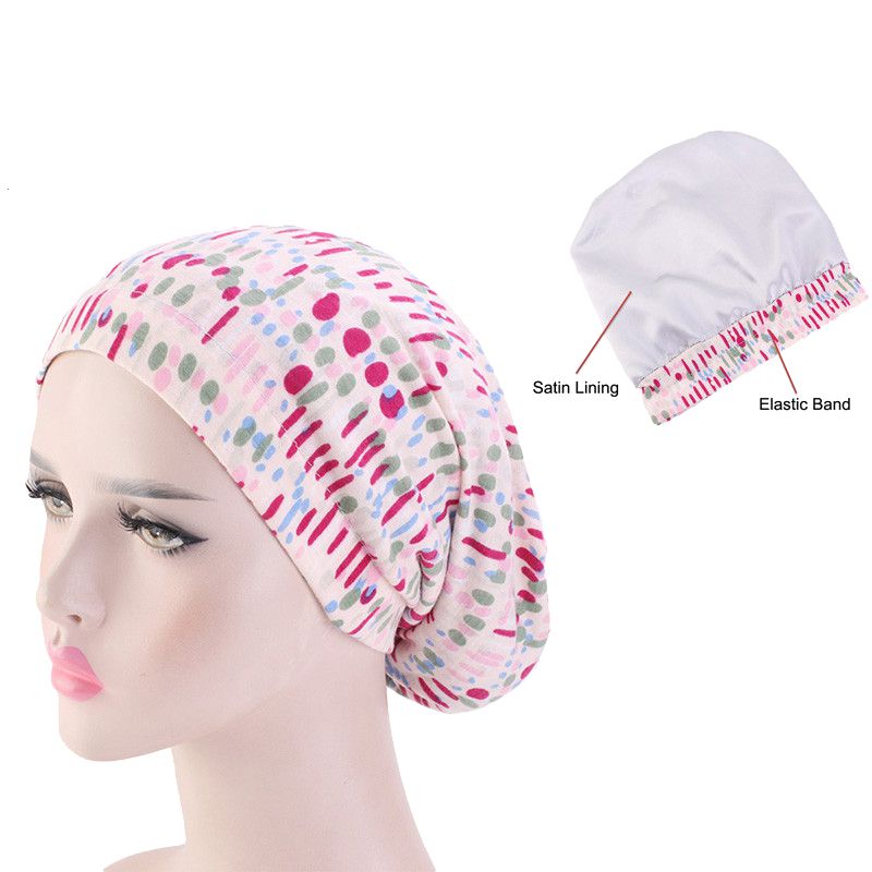 

Flower Printed Muslim Turban Sleeping Cap Hair Loss Cap With Elastic Band Bonnet Night Head, Xe1504a5