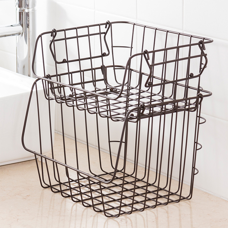 

Kitchen storage basket iron can be stacked with multiple fruit and vegetable basket dish countertop bathroom racks LB61604