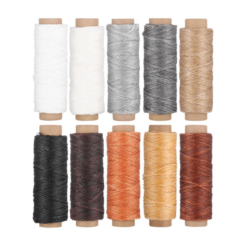 

Healifty 10pcs 150D 50m Handmade Flat Waxed Cord Wax Thread Sewing Craft Tool Hand Stitching for DIY (116, As shown