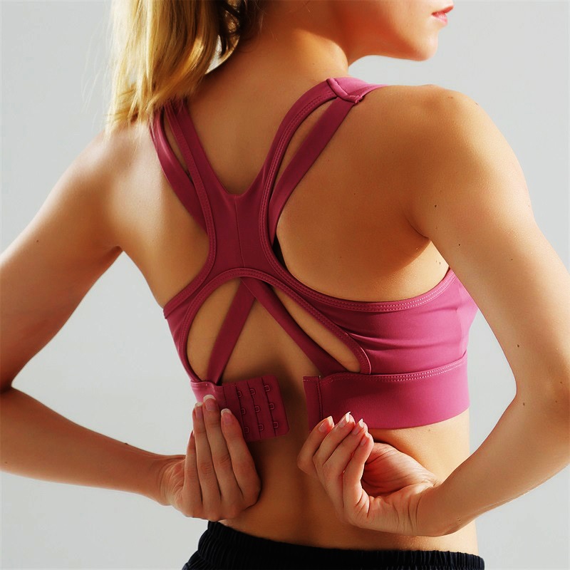 

Sports Bra Women 2020 Solid Yoga Crop Top Push up Fitness Shockproof Bras Shirt Athletic Running Underwear Quick Dry Vest -XL, White