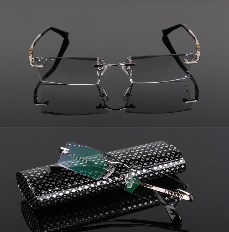 

24k Pure Titanium commercial Eyeglasses Frame Diamond Cutting Edges Eyewear Frame Decorations Optical Glasses