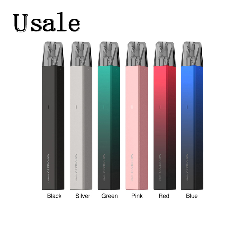 

Vaporesso BARR Pod Kit Built-in 350mAh Battery 1.2ml Pod Cartridge with 1.2ohm Mesh Coil 4-level AFC Design Vapor Device 100% Original