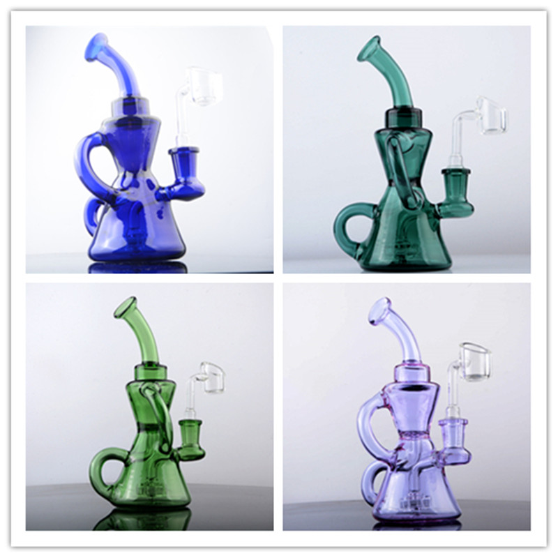 

Colorful Beaker Glass Pipes Beaker Smoking Pipe Pyrex Hand Pipe Dry Herb Handle Glass Recycler Dab Rig Hookah