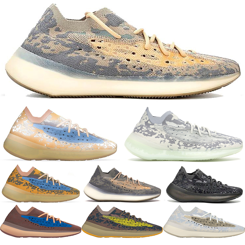 

Kanye 3M Reflective Running Shoes 380 Blue Oat for Men Women Jogging Walking Utility Black Bone White Sneakers des chaussures 36-46