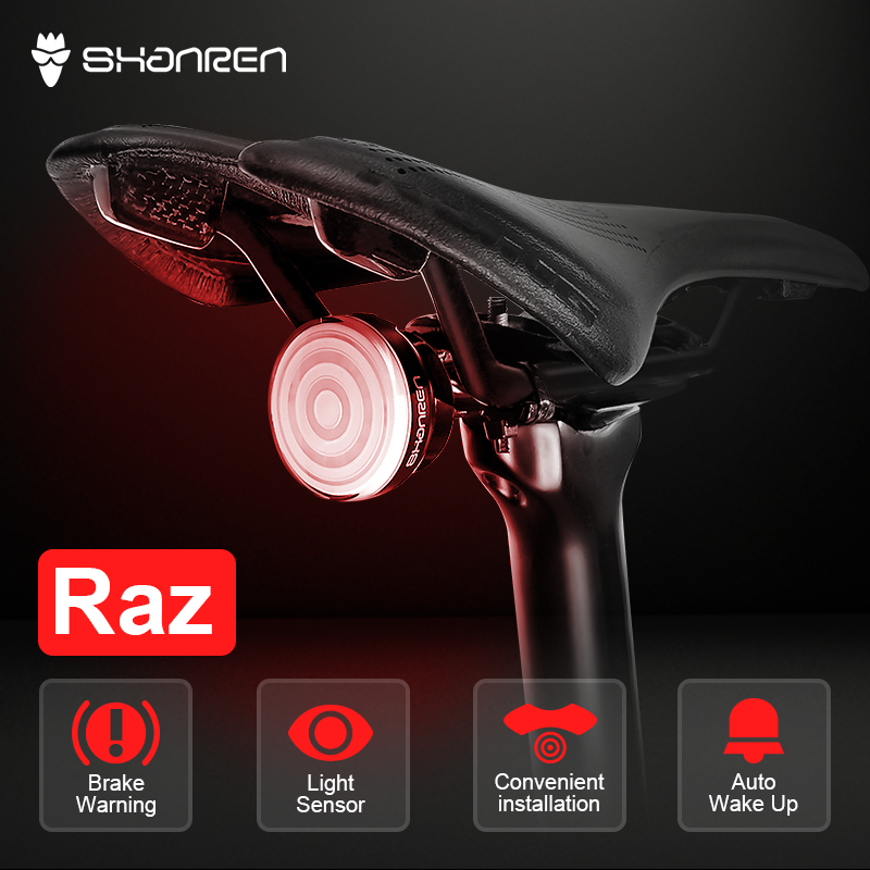 

SHANREN Raz Smart Bike Tail Light Bicyle Rear Light for Seatpost/Helmet