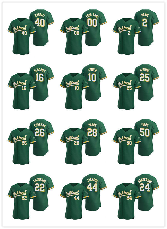 

Oakland Athletics MEN WOMEN YOUTH 26 Matt Chapman 3 Khris Davis Green Authentic 2020 Alternate baseball Jersey, Black