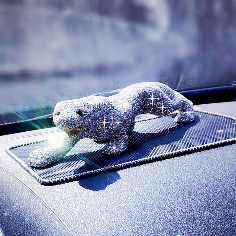 

Luxury Rhinestone Crystal Leopard Car Interior Ornament Bling Bling Animal Decoration for Car Dashbord Great Gift Universal