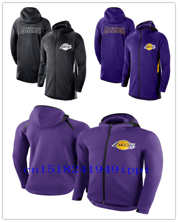 

Los Angeles Lakers MEN Heathered MEN jacket Authentic Earned Edition Showtime Therma Flex Performance Full-Zip Hoodie, Black