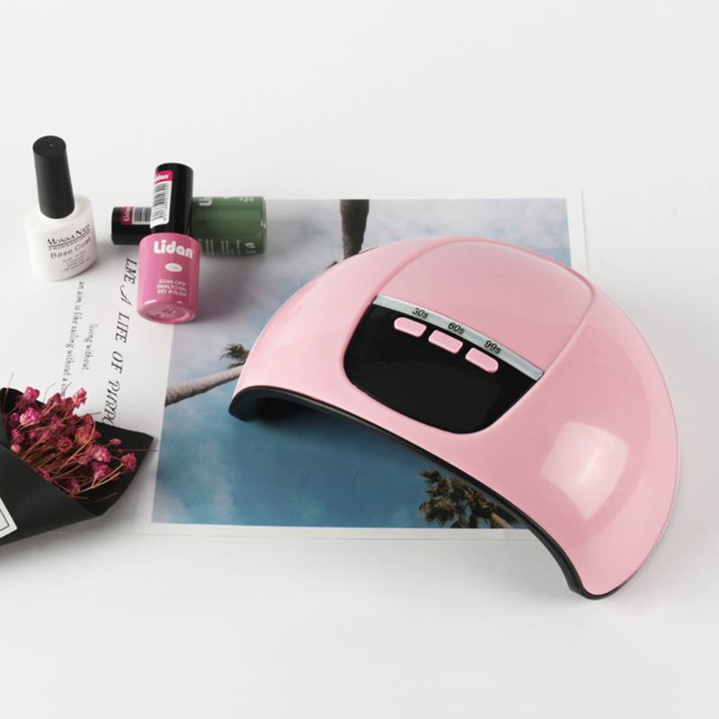 

54W UV Nail Lamp Nail Dryer Mini LED UV Lamp for Nails Manicure with 18 led Gel Timing Machine Art Tool, Pink