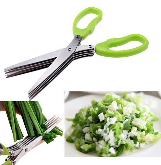 

Stainless Steel Cooking Tools Kitchen Accessories Knives 5 Layers Scissors Sushi Shredded Scallion Cut Herb Spices Scissors