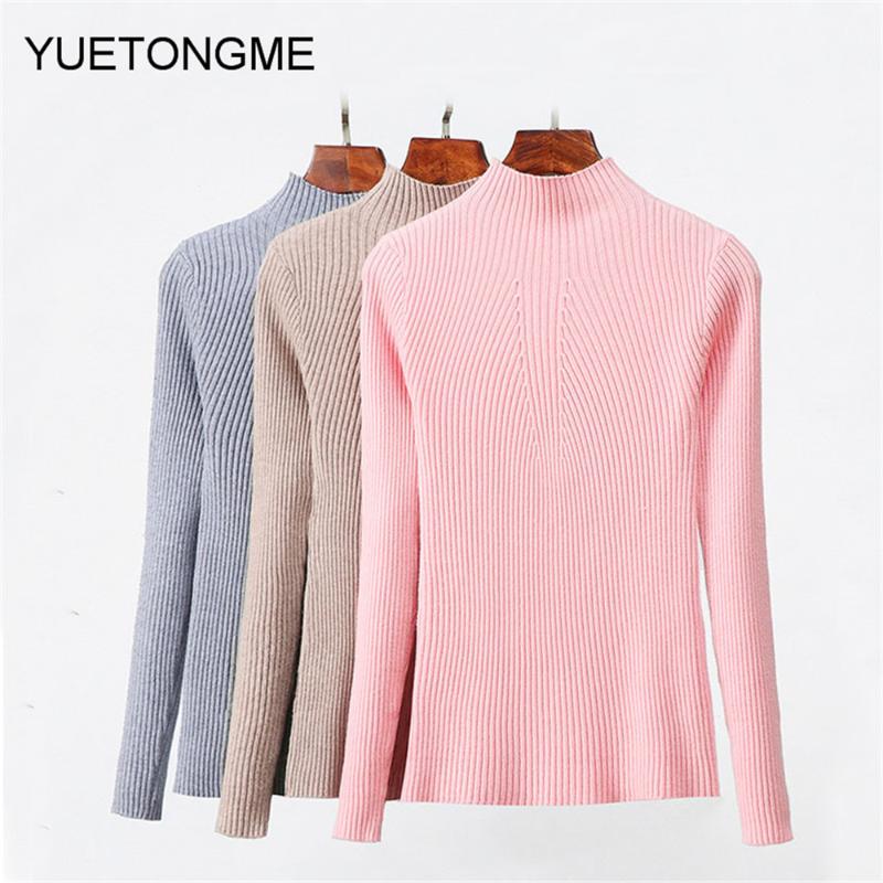 

semi Turtleneck Sweater Women Fashion 2020 Autumn Winter Black Tops Women Knitted Pullovers Jumper Pull Femme SW056