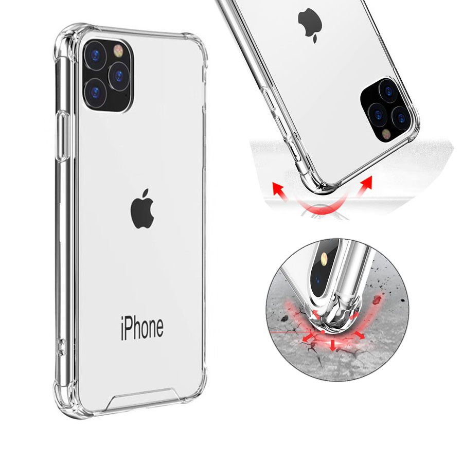 

Transparent Shockproof Acrylic Tpu Hybrid Armor Hard Back Cases Cover for iPhone XS 11 Pro Max XR 8 7 S10 S20 Plus