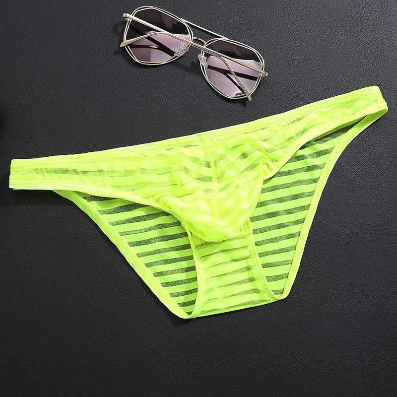 

Mens Sexy Transparent Stripe Underwear Thong Bodysuit Bikini Cueca Gay Underwear Ice Silk Panties Cheap Mens Thongs G Strings, Black