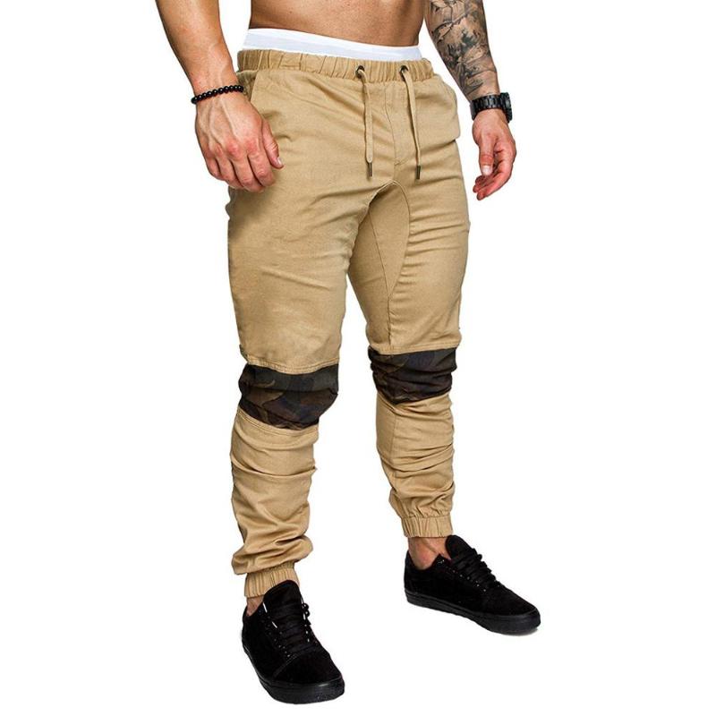 

Men' Casual Sport Pants Cargo Pants Slim Fit Patchwork Trousers Running Joggers Sweatpants Mid Full Length Clothing, Black