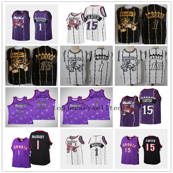

TorontoRaptorsMEN Vince Carter Tracy McGrady 1997-98 HardwoodClassics basketball Jersey, Black