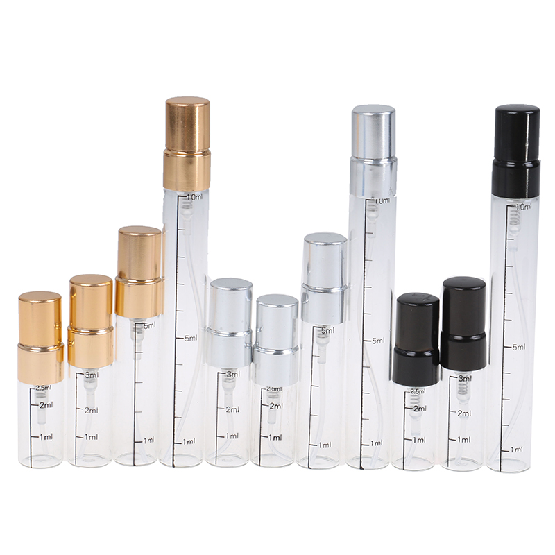 

1PCS 2.5ml 3ml 5ml 10ml Transparent Glass Spray Bottle Portable Perfume Sub-bottle Press Fine Mist Bottle Portable Packed