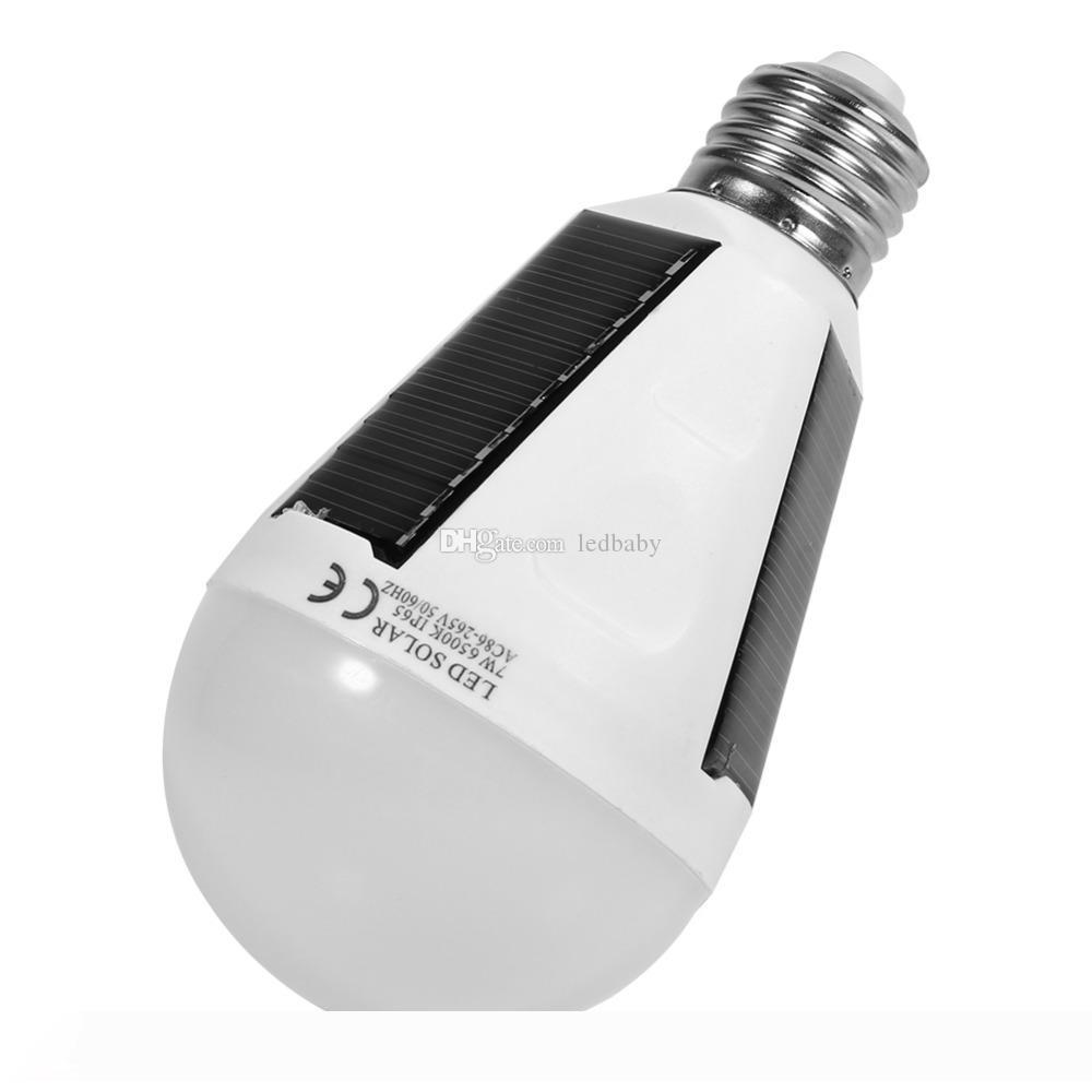 

7W Hanging Solar Energy Rechargeable Emergency LED Light Bulb Daylight 6500K E27 IP65 Waterproof Solar Panels Powered Night Lamp