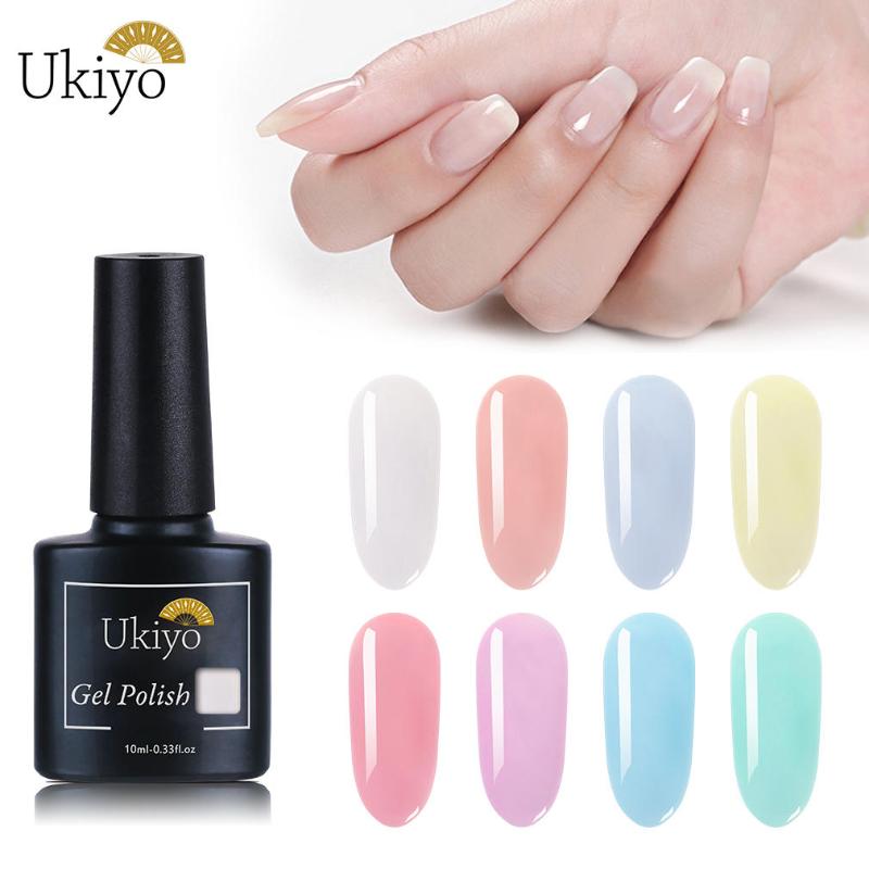 

Ukiyo 10ml Translucent Color Jelly Gel Nail Polish Soak Off UV LED Nail Art Gel Lacquer Vernis Semi Permanent Hybrid Varnish, Base coat
