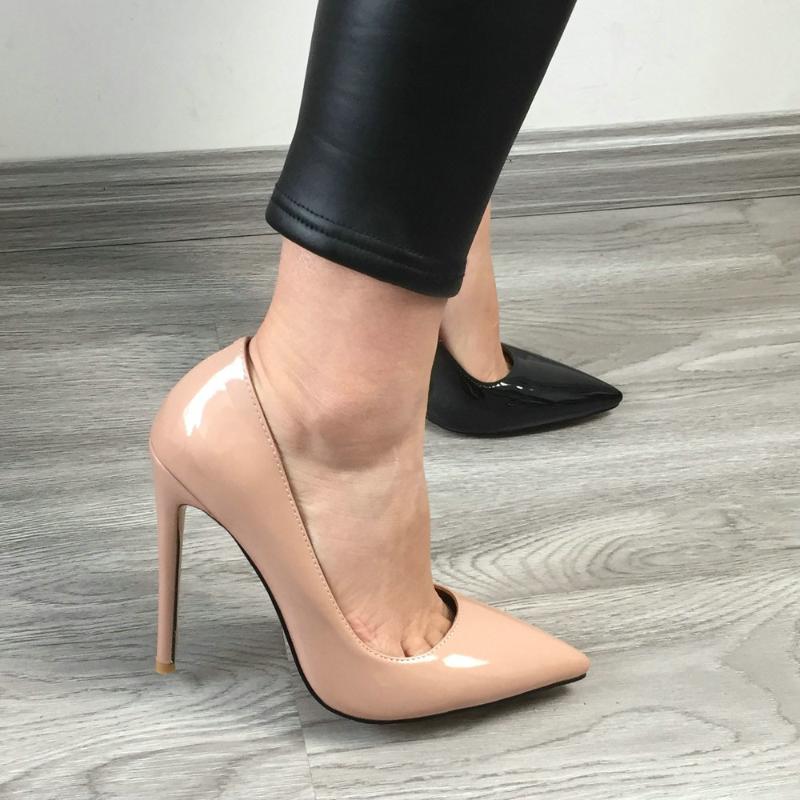 

Party Stilettos Women's Pumps High Heels Patent Leather Leopard Suede 12cm Heels for Women Sexy Pointed Toe Ladies Shoes 2020, Black